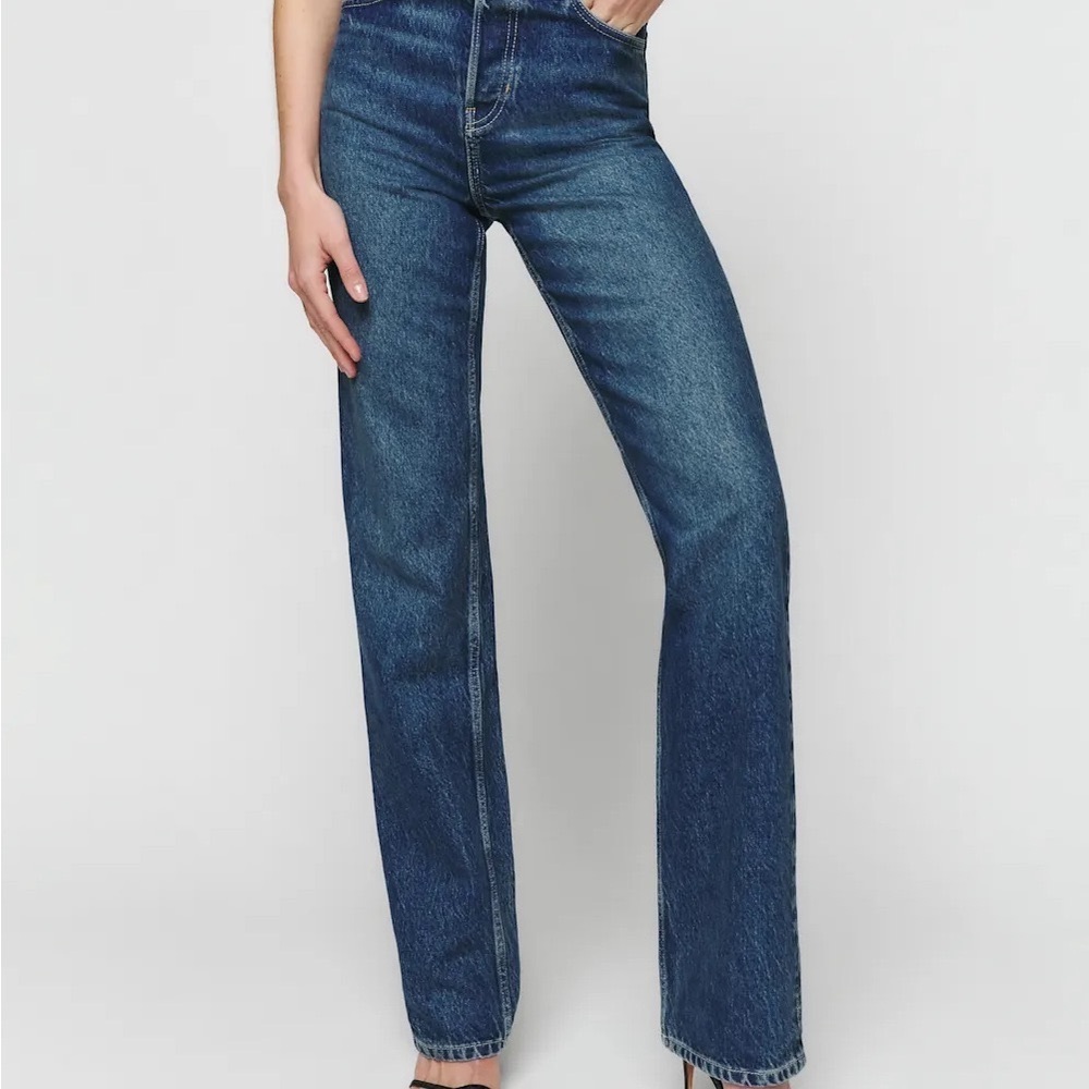 Reformation Cynthia High Rise Straight Long Jeans